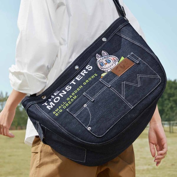 THE MONSTERS FALL IN WILD SERIES-Denim Messenger Bag - Image 3