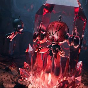 Alternative view of MEGA α SKULLPANDA 1000% Red Crystal