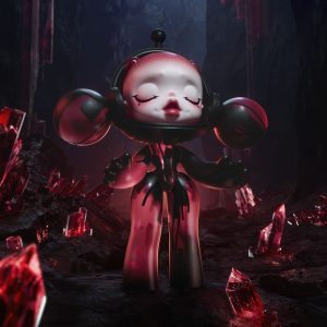 Alternative view of MEGA α SKULLPANDA 400% Red Crystal