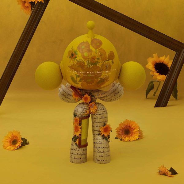 MEGA α SKULLPANDA 1000% Van Gogh Museum Sunflowers - Image 8