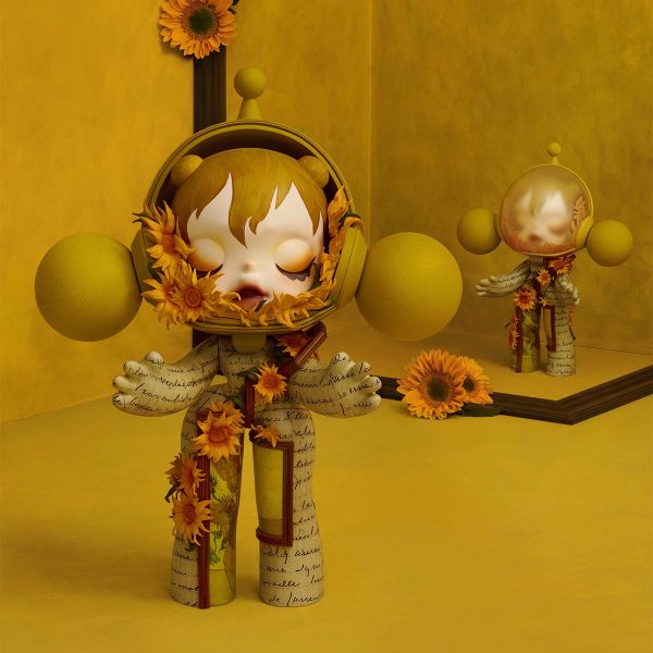 MEGA α SKULLPANDA 1000% Van Gogh Museum Sunflowers - Image 6