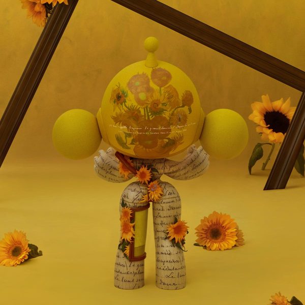 MEGA α SKULLPANDA 400% Van Gogh Museum Sunflowers - Image 7